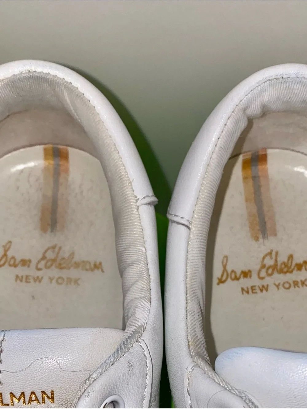 Sam Edelman White Leather Low-Top Sneakers